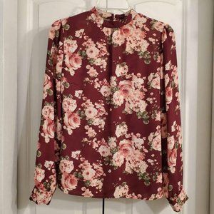 Forever 21 Long Sleeve Floral Blouse Small